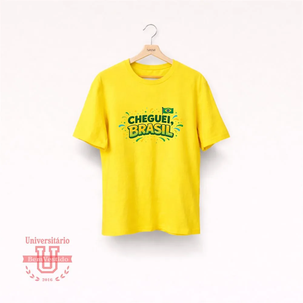 Camiseta Cheguei Brasil Amarela
