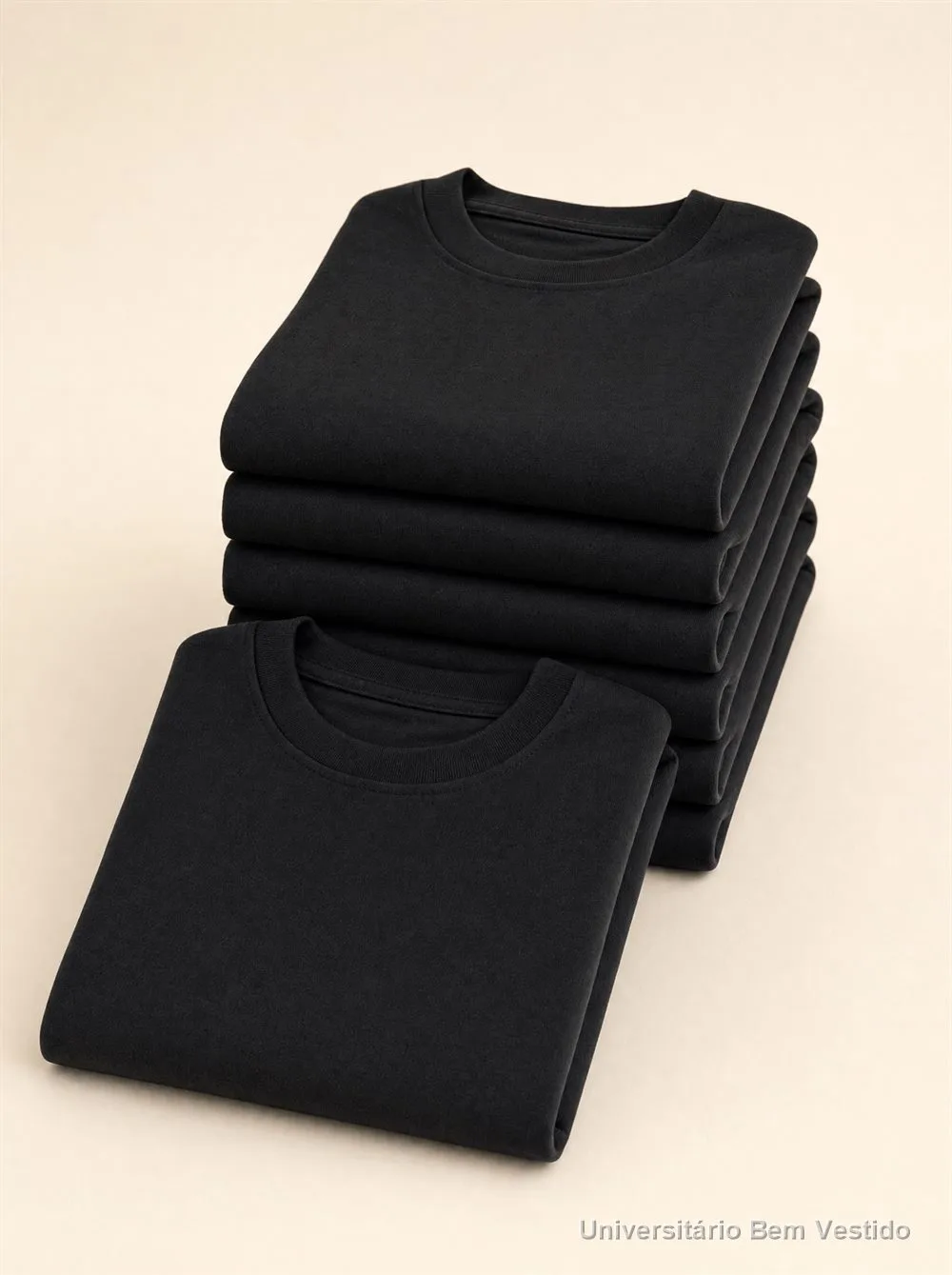Kit 5 Camisetas Básicas Pretas